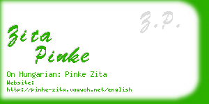 zita pinke business card